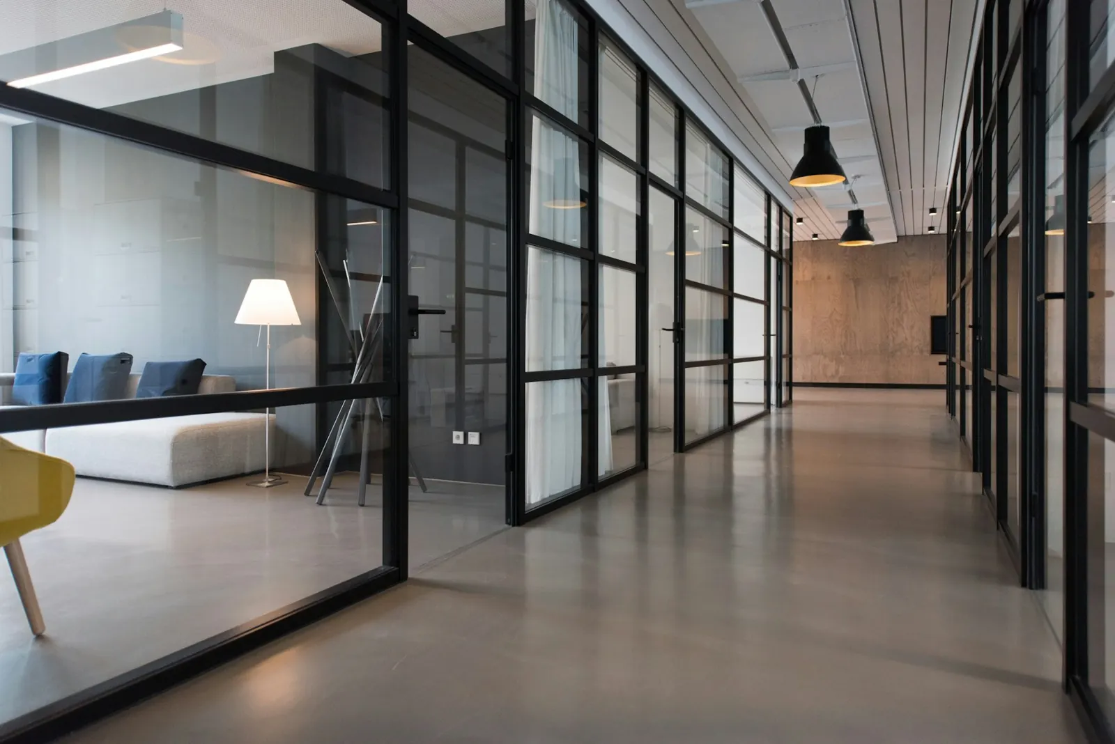 A creative workspace filled with natural light